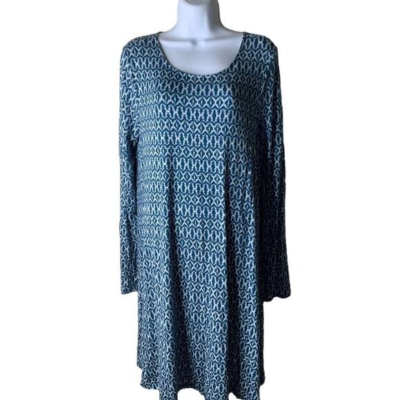 Old Navy Tunic Top Womens Large Long Sleeve Geometric Stretch Flowy Casual - Picture 3 of 9